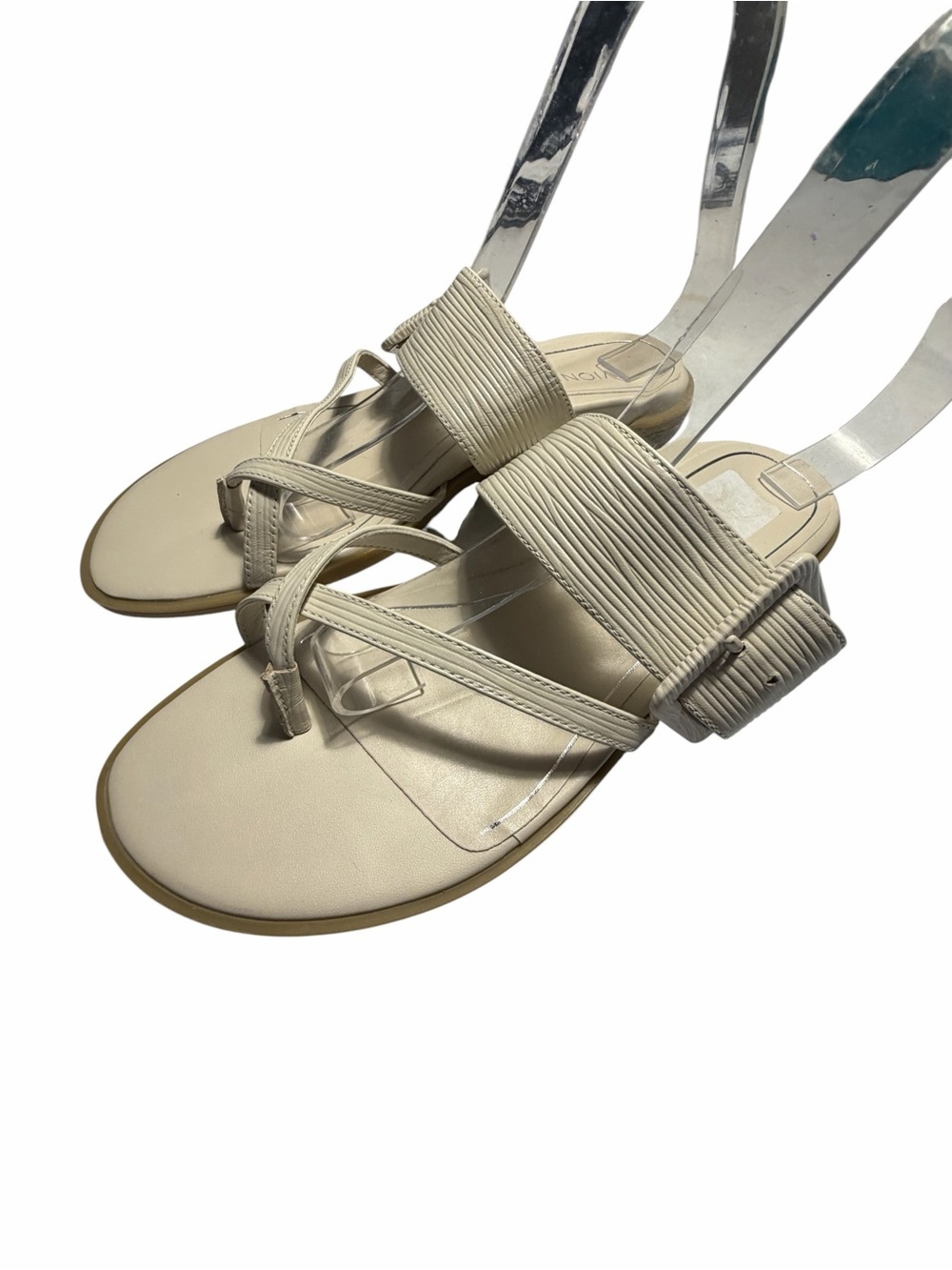 VIONIC Julep Cream Leather Strap Sandals Casual Toe Loop Style Sz 8 - Picture 4 of 12
